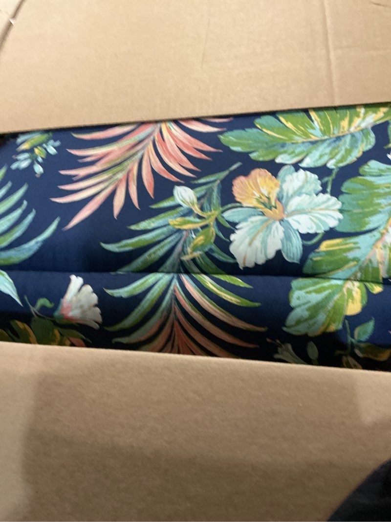 Condition photo showing Good Condition for arden outdoor chaise cushion, 21 in x 72 in, weather-proof, rain-proof, fade resistant patio cushion for chaise lounger simone blue tropical 72" x 21" simone tropical