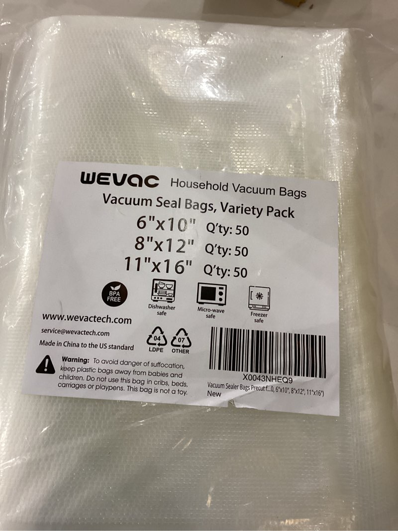 [2024 New] 6" x 10", 8" x 12" and 11" x 16" Precut Bags, 150 Count, Vacuum Sealer Bags for Food, Gre
