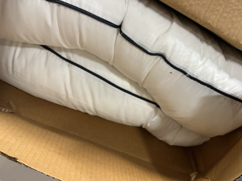 Condition photo showing As Is for bed pillows for sleeping 2 pack, queen size set of 2 for side back and stomach sleepers, cooling pillows,down alternative filling luxury soft supportive plush pillows (white) white queen (pack of 2)