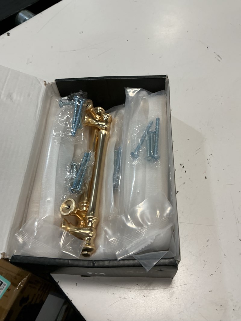 Condition photo showing New/Like New for asidrama 10 pack 5 inch(128mm) brushed brass kitchen cabinet handles, gold cabinet pulls kitchen cabinet hardware for cupboard drawer pulls 5" hole center 10 pack brushed brass