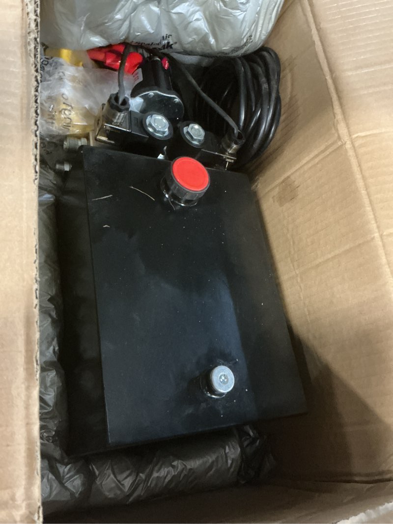 Condition photo showing Good Condition for 12v dc hydraulic power device 8 quart double acting hydraulic dump trailer pump for lifting and lowering dump trailer trucks