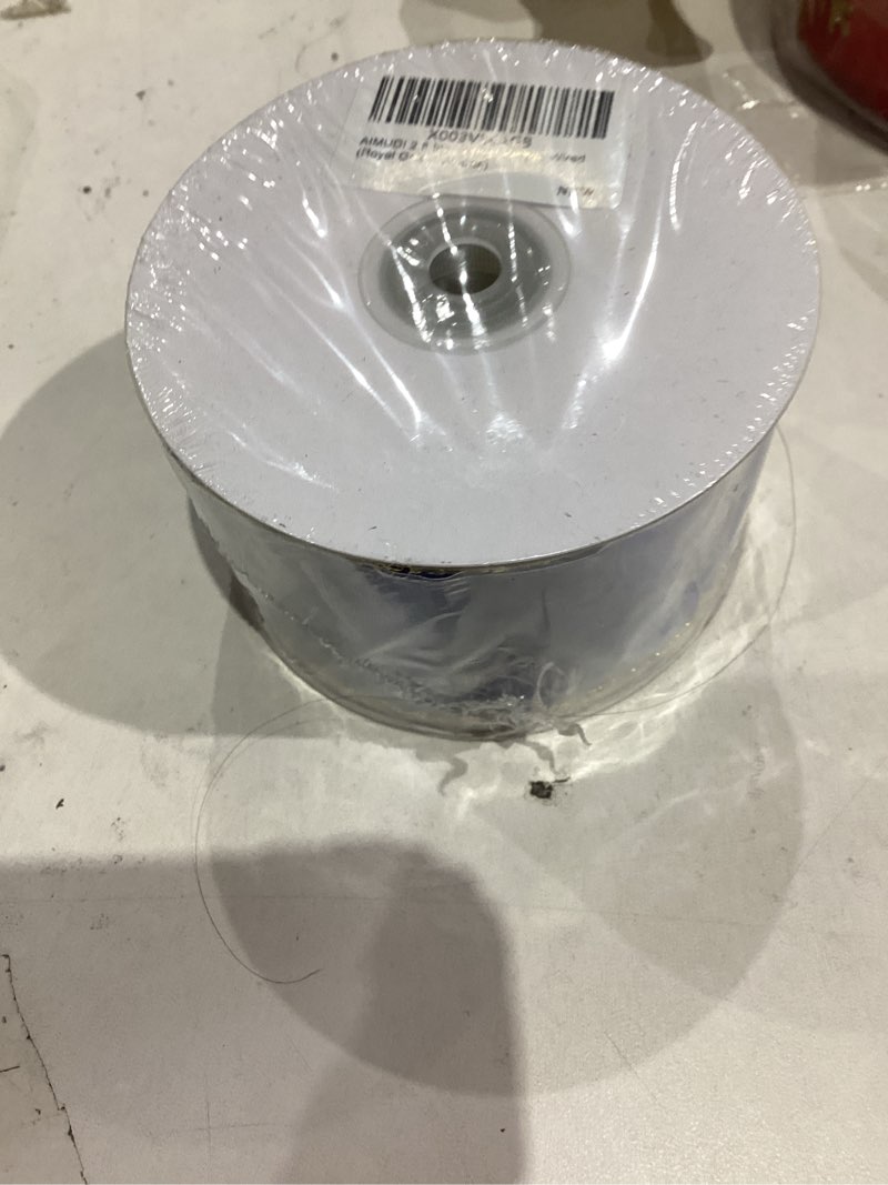 Condition photo showing New/Like New for AIMUDI Royal Blue Velvet Ribbon 2.5 Inch Blue and Gold Wired Ribbon for Christmas Trees Wreaths Gift Wrapping Garland Holiday Crafts Bow Making Topper Bows - 10 Yards Royal/Gold 2.5 Inch 10Y