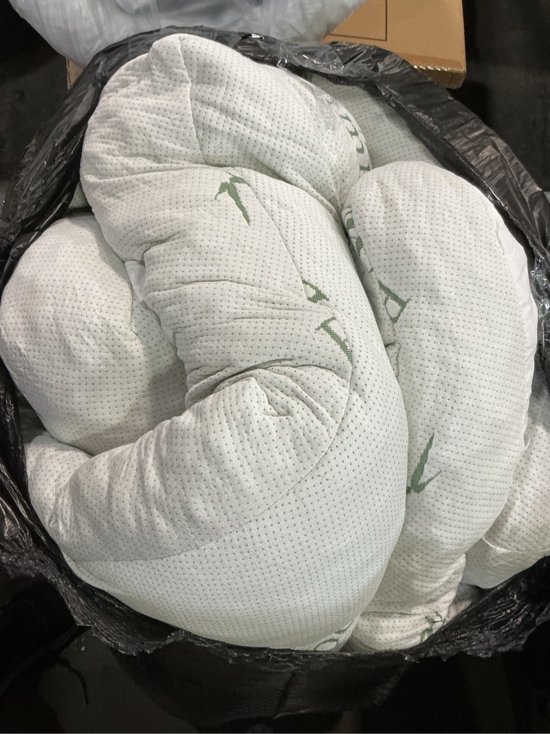 Condition photo showing As Is for ultra soft california king size mattress topper - viscose made from bamboo pillow top mattress pad for back pain relief - naturally cooling for hot sleepers, green green california king