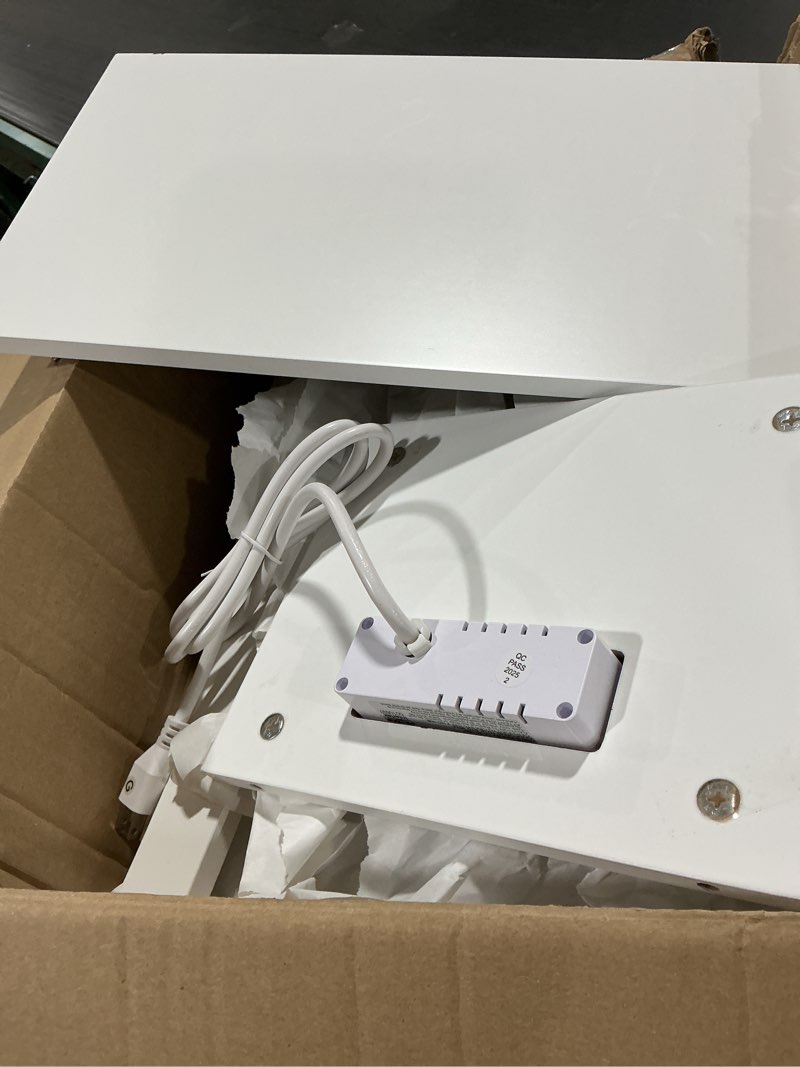 Condition photo showing As Is for (missing hardware) end tables living room set of 2,end white table with charging station, side table, nightstand for bedroom, 3 tier end table with storage shelf for living room white white01 2