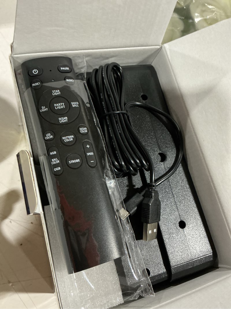 Condition photo showing Good Condition for party lights,disco dj strobe light rave stage projector effect dance club light sound activated with remote control for parties home show ktv pub dance christmas disco ball light
