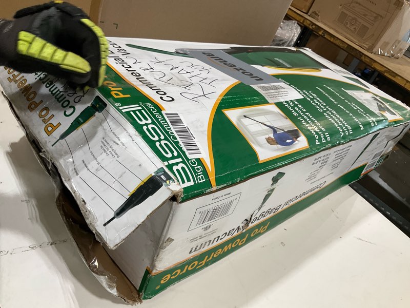 Condition photo showing As Is for bissell biggreen commercial powerforce bagged lightweight, upright, industrial, vacuum cleaner, bgu1451t