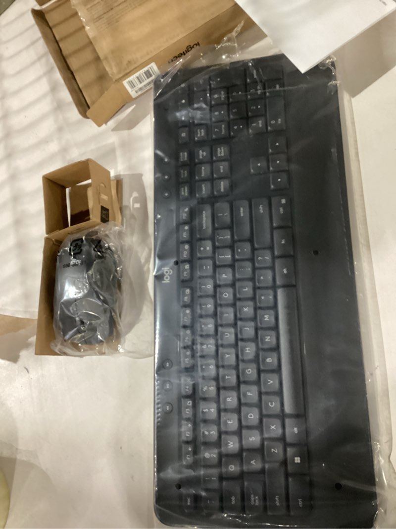 Condition photo showing As Is for **not tested missing usb for mouse p**logitech mk540 advanced wireless keyboard and mouse combo for windows, 2.4 ghz unifying usb-receiver, multimedia hotkeys, 3-year battery life, for pc, laptop 2024 model