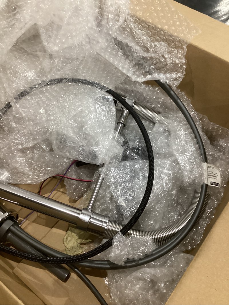 Condition photo showing As Is for Delta Faucet Trinsic Touch Kitchen Faucet with Touchless Technology, Brushed Nickel Pro Commercial Style Kitchen Faucet, Kitchen Faucets with Pull Down Sprayer, Arctic Stainless 9659TL-AR-DST