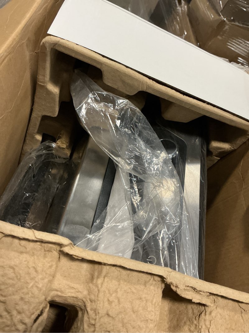 Condition photo showing As Is for Chefman 5-in-1 Digital Panini Press Grill Sandwich Maker and Griddle Grill Combo with Removable, Reversible Dishwasher-Safe Grilling Plates, Opens 180° for Indoor BBQ /Flat Top Grill, Stainless steel 4 Slice - Digital