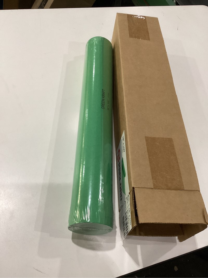 Condition photo showing Good Condition for USA-Made 18" x 1200" Christmas Green Kraft Paper Roll, 45 lbs Thickness, American Quality Colored Kraft Paper for School, Bulletin Board - Non-Toxic, Odorless, Safe for Kids 1 Roll 18"W x 1200"L Green