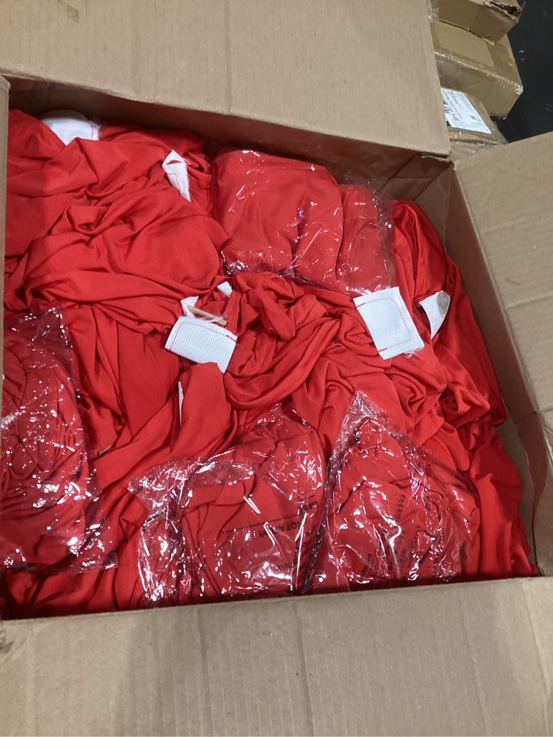 Condition photo showing As Is for supero red waterproof polyester spandex chair cover (100pcs, universal fit, protector, for party, banquet, wedding event, hotel) red 100