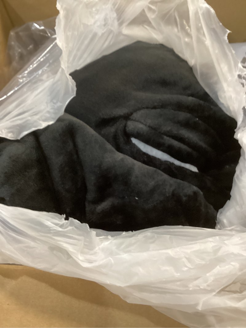Condition photo showing As Is for THREE POODLE Heated Wearable Blanket Hoodie, Oversized Sherpa Electric Hoodie Blanket, Gifts for Women(Battery Not Included) Black