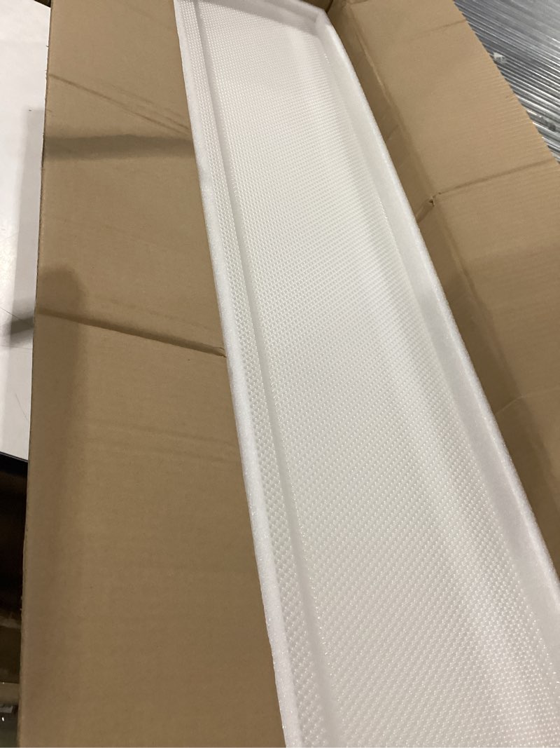 Condition photo showing New/Like New for 4 Pcs 48 Inch Fluorescent Light Fixture Covers Replacement Wrap Around Light Cover 4ft Two Bulb Replacement Lens Transparent Square Lenses for 4ft LED Ceiling, Home Kitchen Room