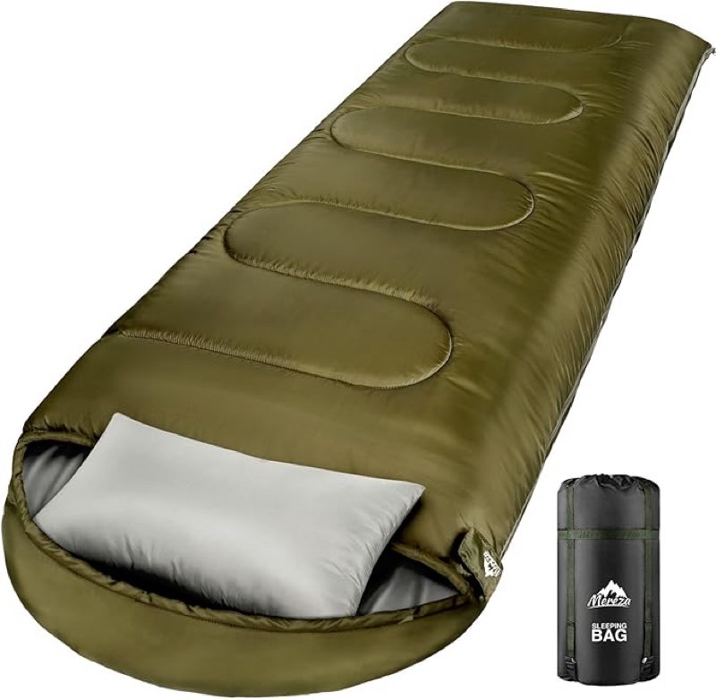 mereza 0 degree winter sleeping bag for adults kids with pillow, cold weather sleeping bag for 4 season camping hiking backpacking sleeping bags for big and tall
