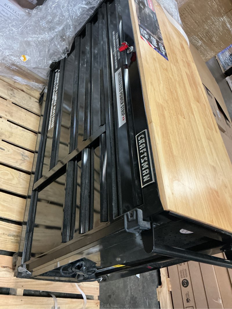 Condition photo showing As Is for craftsman premium 2000 series 50-in w x 39.88-in h rolling black wood work bench