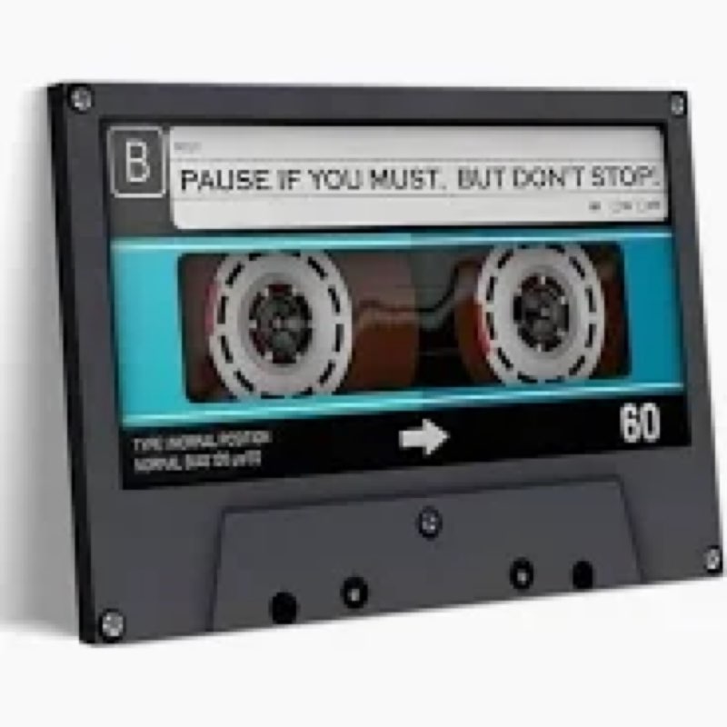 inspirational office canvas wall art vintage music cassette tape painting picture wall decor pause i