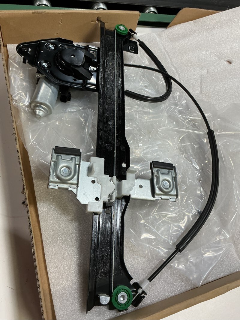 Condition photo showing As Is for tucarest 741-892 rear left power window lift regulator w/motor assembly fit for 04-07 bu-ick rainier /02-09 chevy trailblazer, g-m-c envoy, is-uzu ascender [# 82176 660564 19331462] rear driver side (lh) 741-892 (fit 04-07 rainier rear)