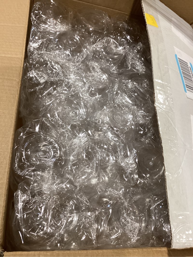 Condition photo showing As Is for reli. disposable wine glasses (48 pack, 12oz) plastic stemless wine glasses disposable | clear and stemless for parties, cocktails, whiskey, weddings | shatterproof