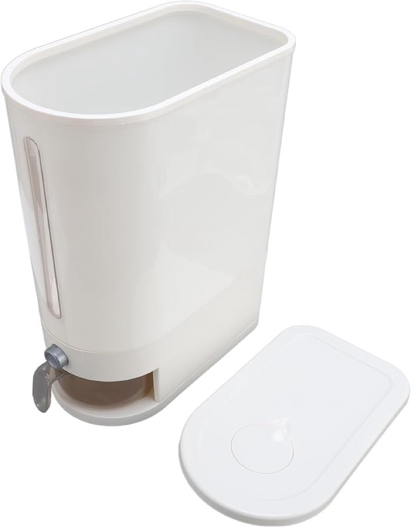 hztyyier 25lbs rice dispenser with measuring cup large grain container sealed ideal for rice flour grains home commercial kitchens (1)