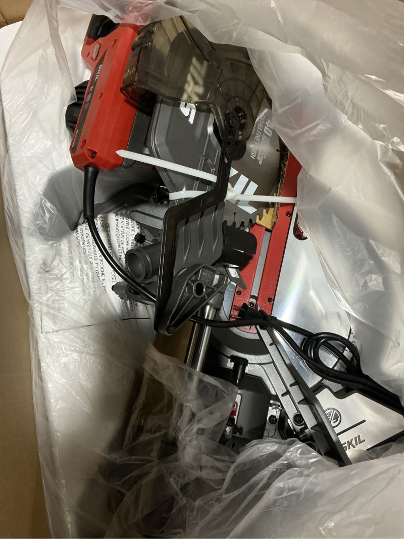 Condition photo showing New/Like New for skil 10-in 15-amp dual bevel sliding compound corded miter saw (charger not included)