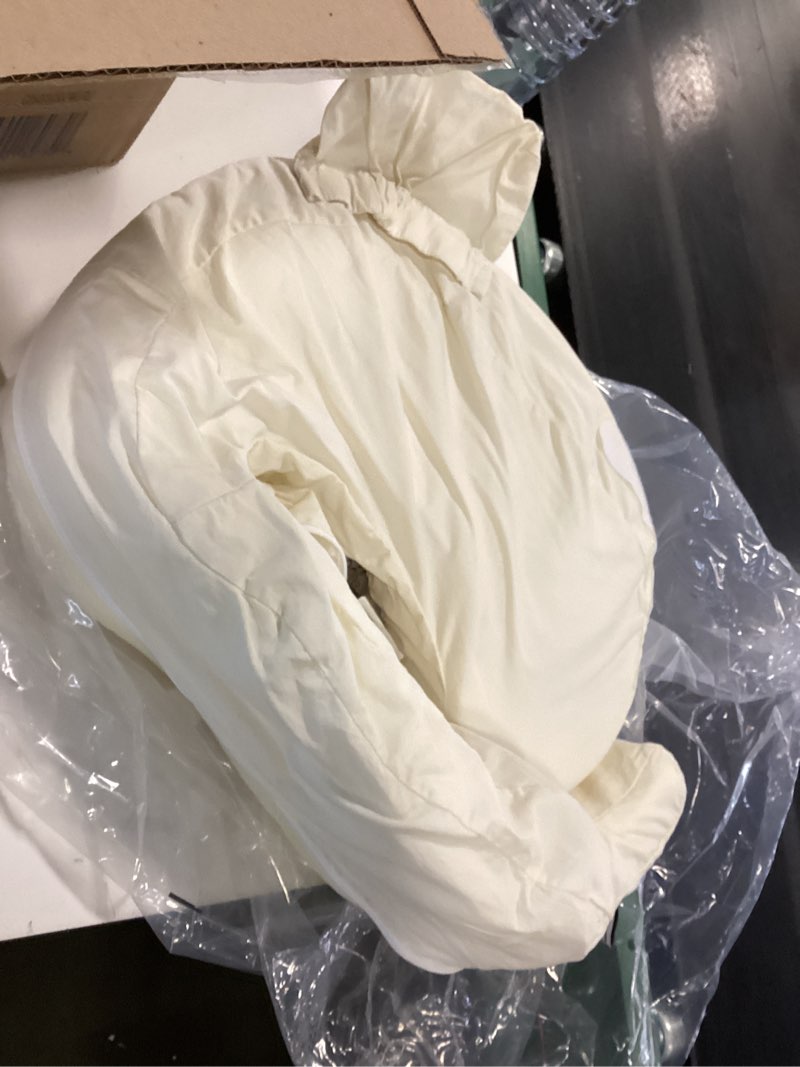 Condition photo showing Good Condition for My Brest Friend Deluxe Organic Nursing Pillow 100% Organic Cotton Slipcover Ergonomic Breastfeeding Pillows Supports Both Mom and Baby Breastfeeding Essentials Handy Side Pocket Cream Organic Cream