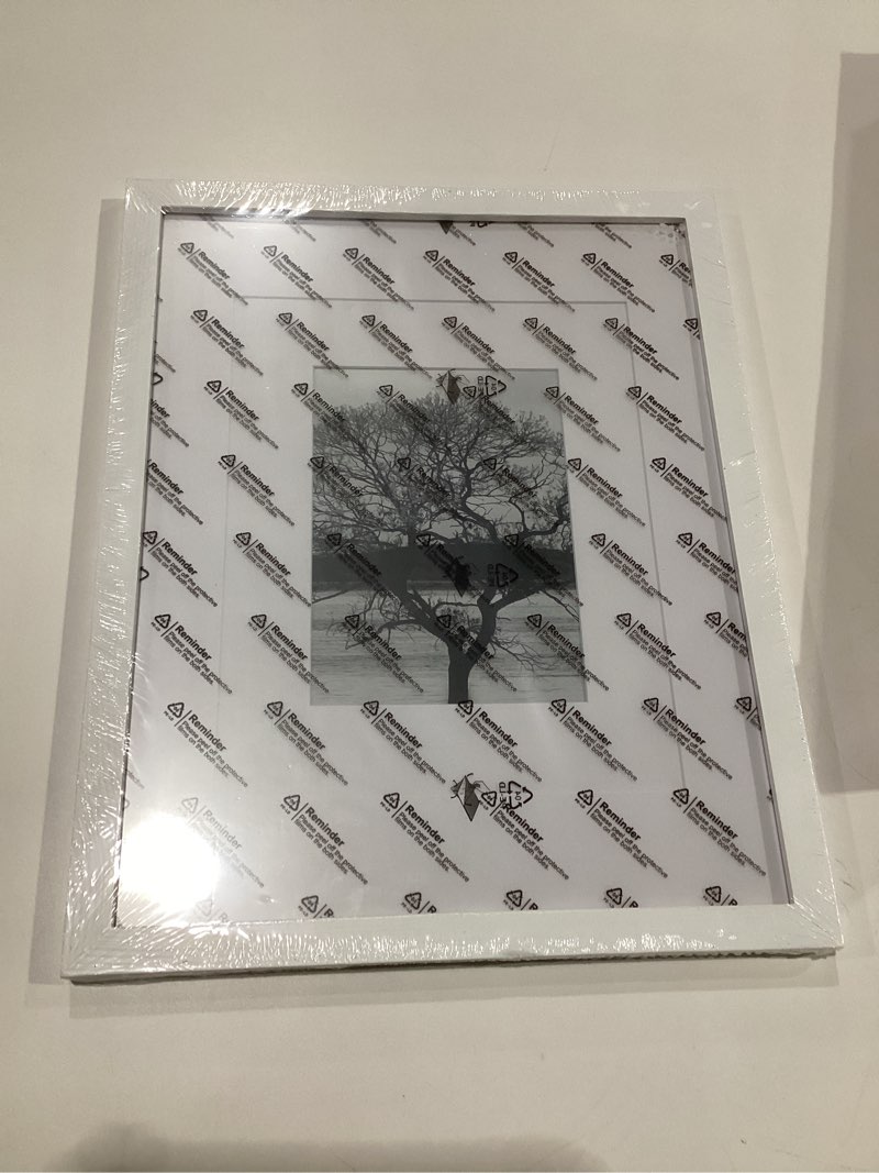 Condition photo showing Good Condition for Egofine 11x14 Picture Frames Set of 6, Made of Solid Wood Covered by Plexiglass 5x7 and 8x10 with Mat or 11x14 without Mat, for Table Top Display and Wall Mounting Photo Frame White White 11x14