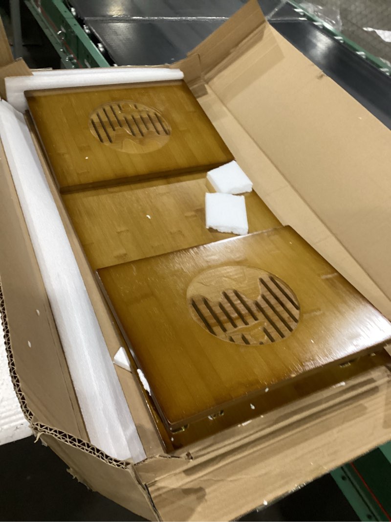 Condition photo showing Good Condition for japanese floor table no assembly japanese folding table, bamboo foldable japanese coffee table, portable solid wood folding coffee table for sitting on the floor, low meditation table easy storage a-31.5*14.5
