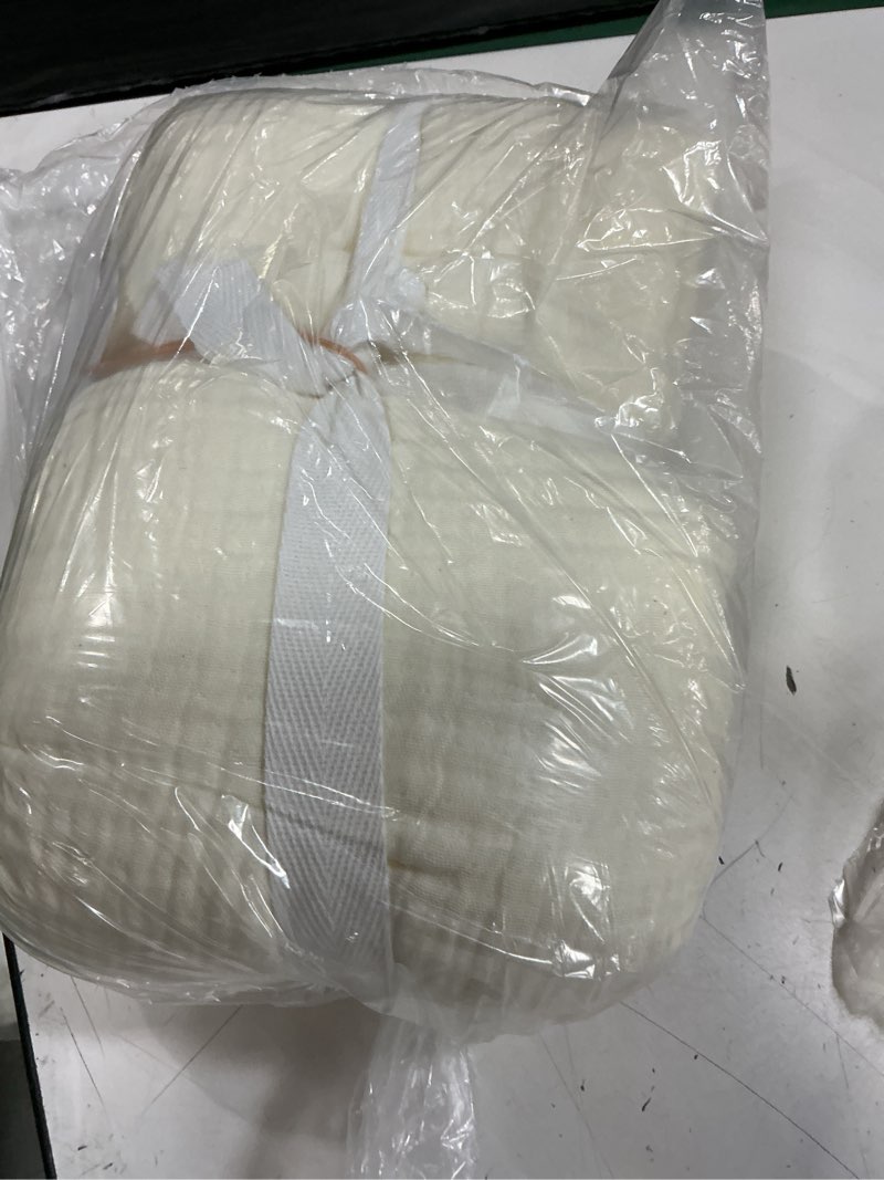 Condition photo showing New/Like New for organic airy gauze sham set, king, ivory