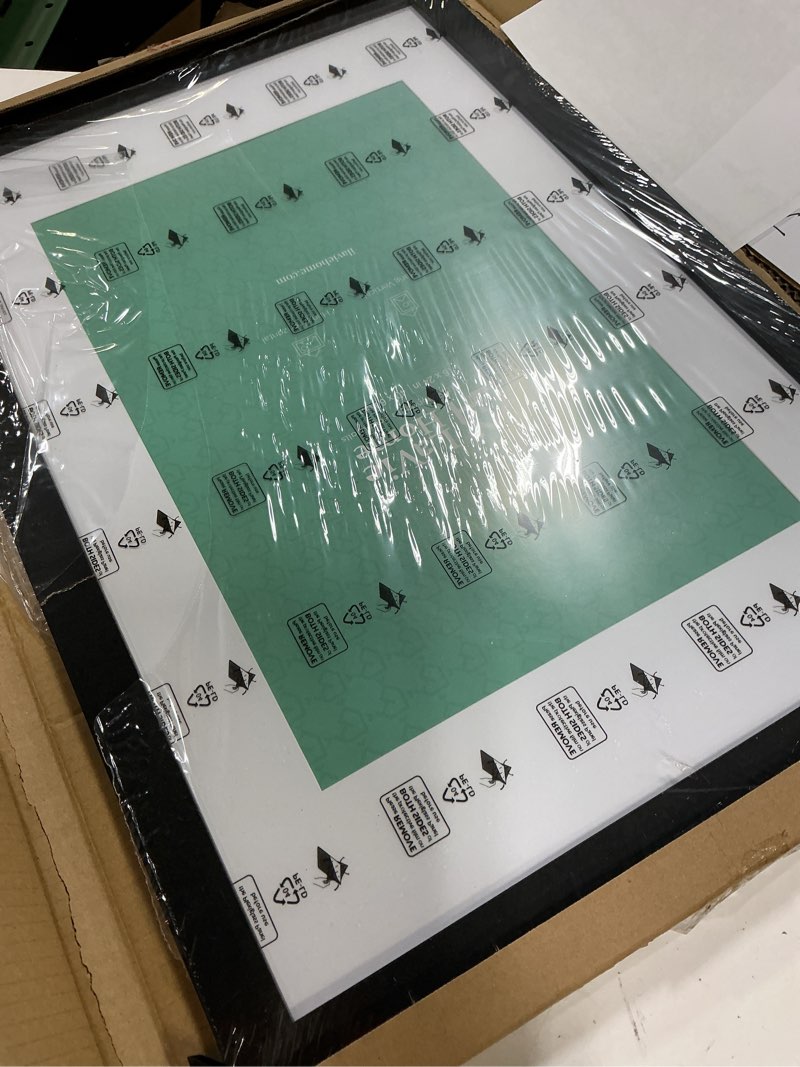 Condition photo showing As Is for lavie home 16 x 24 picture frame black poster frame,display pictures 12x18 with mat or 16x24 without mat, stable and sturdy frame and polished plexiglass, suitable for wall decoration?1 pack? 16x24 black
