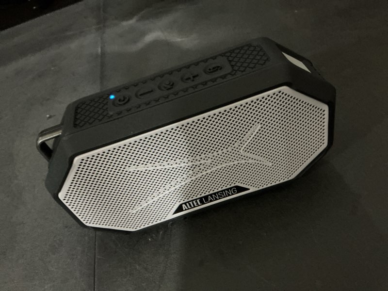 Condition photo showing New/Like New for working verified —altec lansing hydramini 2.0 everythingproof magnetic wireless portable bluetooth speaker, black grey, imw1002