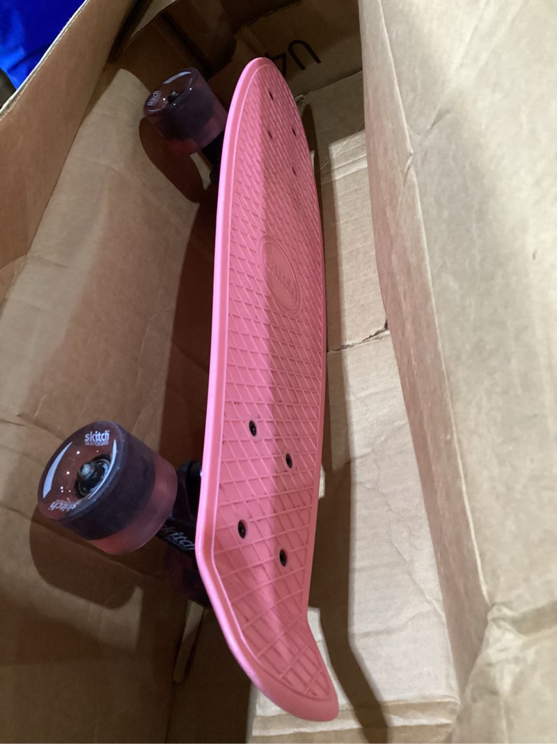 Condition photo showing Good Condition for skitch skateboards for kids, teens and adults | premium skateboard gift set for beginners and pros complete with mini cruiser board + skateboard backpack + video course + speed control + skate tool [bubblegum pink] led+