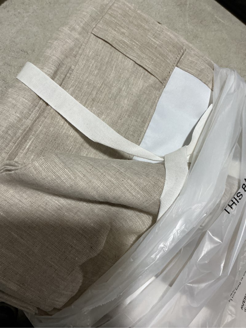 Condition photo showing Good Condition for european linen true blackout curtain - single panel, 48x108, flax