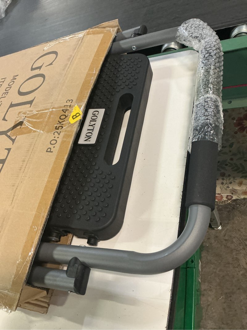 Condition photo showing New/Like New for 2 step ladder, golyton 2 lightweight folding step stool with wide anti-slip pedal and comfort handgrip, lightweight 500 lbs portable steel ladder multi-use household and office, grey 2-step