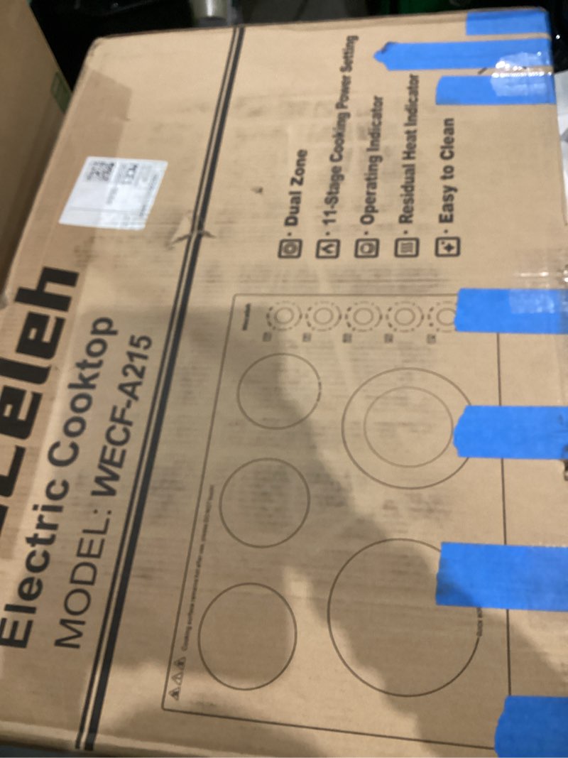 Condition photo showing New/Like New for Electric Cooktop 30 Inch 5 Burners,Built in Ceramic Cooktop 7300W, 30" Electric Stove Top with Knobs Control,Keep Warm Element,Child Lock,Hot Surface Indicator,220-240V,Hard Wire,NO PLUG.
