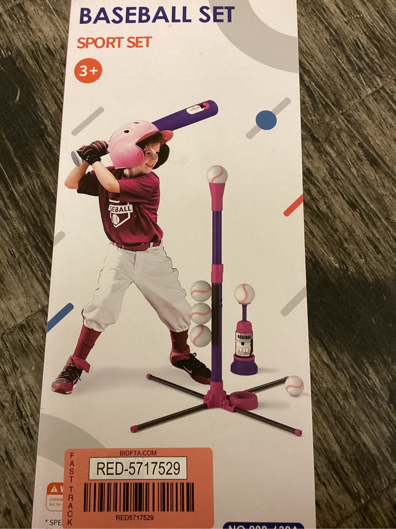 Condition photo showing Good Condition for hyes baseball set - 3 ways to play, adjustable height, easy to assemble, safe & sturdy, ideal sport gift for kids 3in1-purple