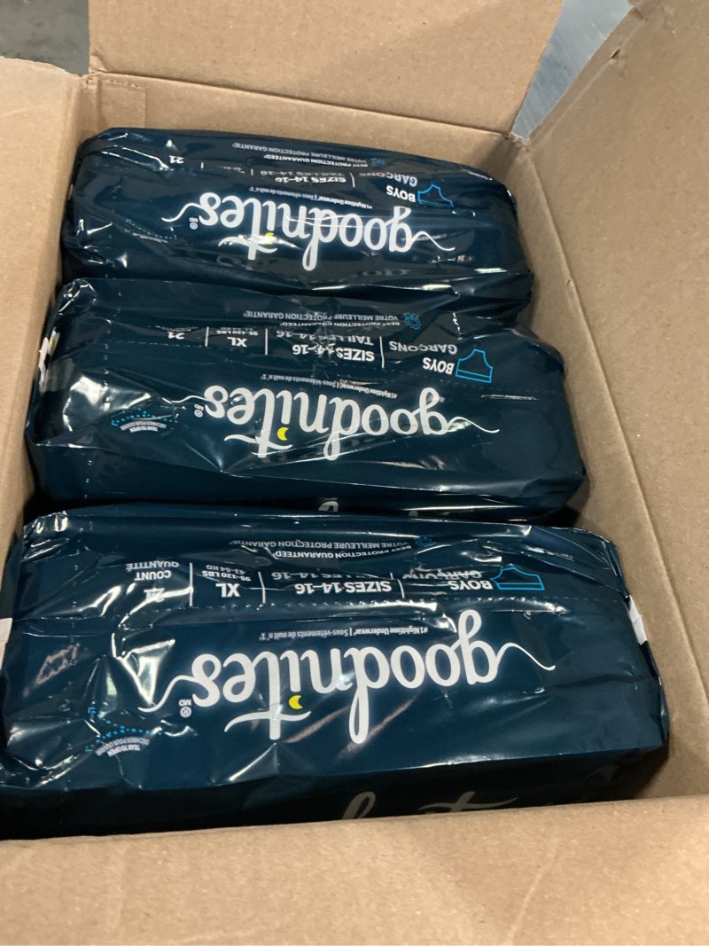 Condition photo showing New/Like New for Goodnites Boys' Nighttime Bedwetting Underwear - XL - 63ct