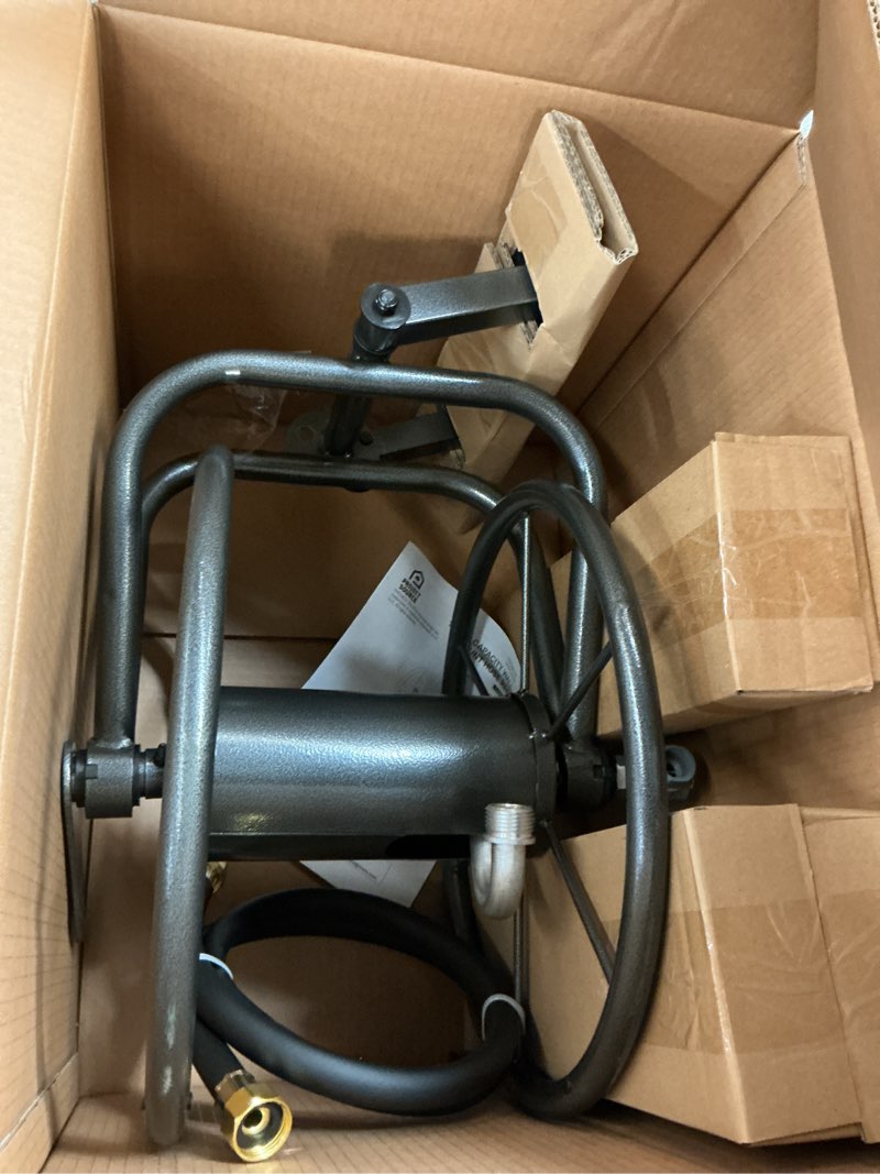 Condition photo showing As Is for project source steel 200-ft cart hose reel
