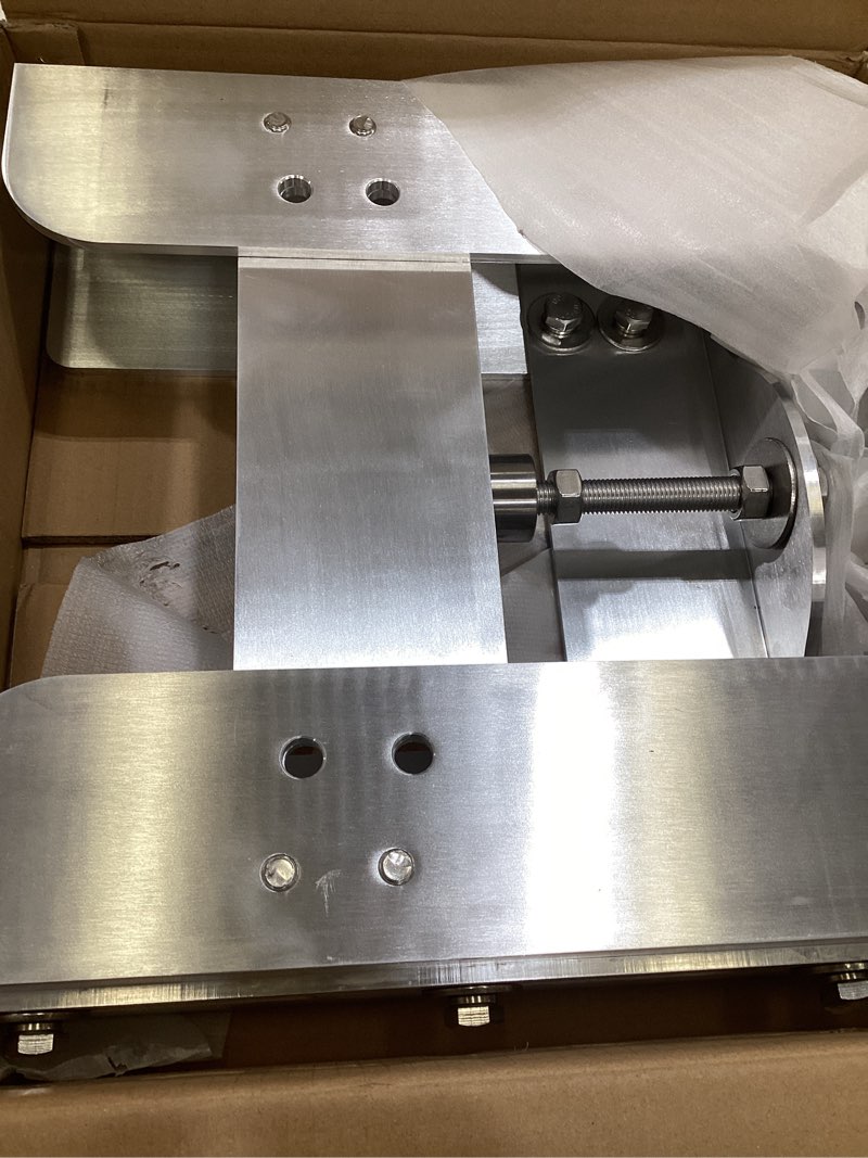 Condition photo showing As Is for pindex 4" adjustable outboard motor jack plate manual for boat steering system weighs 24 lbs 225 maximum horsepower