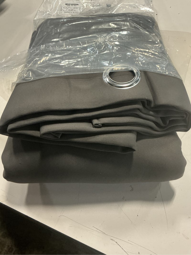 Condition photo showing Good Condition for NICETOWN Room Dividers Curtains Screens Partitions, Premium Heavyweight Laundry Room Divider for Office, Vintage and Sliding Room, Including 16 Silver Ring Top (1 Panel, 20ft Wide x 7ft Long, Gray) Grey 240"W x 84"L (Pack of 1)