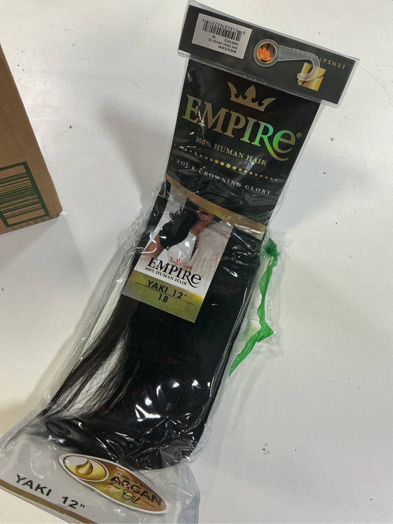 Condition photo showing Good Condition for sensationnel empire yaki human hair - tangle free weaving for quick weave and sew in styles for faux highlights and fauxmiddlepart leave out - 1 pack (12 inch, 1b offblack) 1b offblack 12 inch
