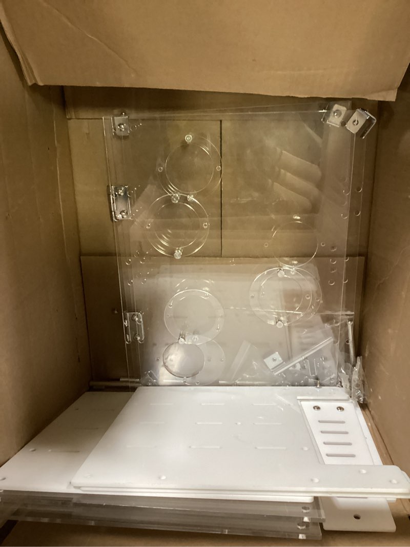 Condition photo showing As Is for GuineaLoft™ Small Acrylic Cage (Model-P5) – 4-Floor Play Structure with Stairways & Tube Connectors 