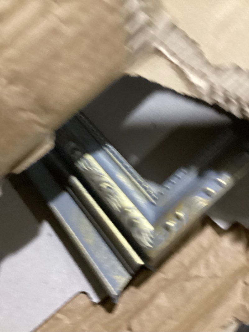 Condition photo showing New/Like New for Amage HELLO LAURA - 4x6 Photo Collage Frame 12 Opening Vintage Collage Picture Frames 18\" x 25\" Wall Hanging Photo Frame Display 4\" x 6\" Photos Rusted Gold Edge | Gallery Collection Style
