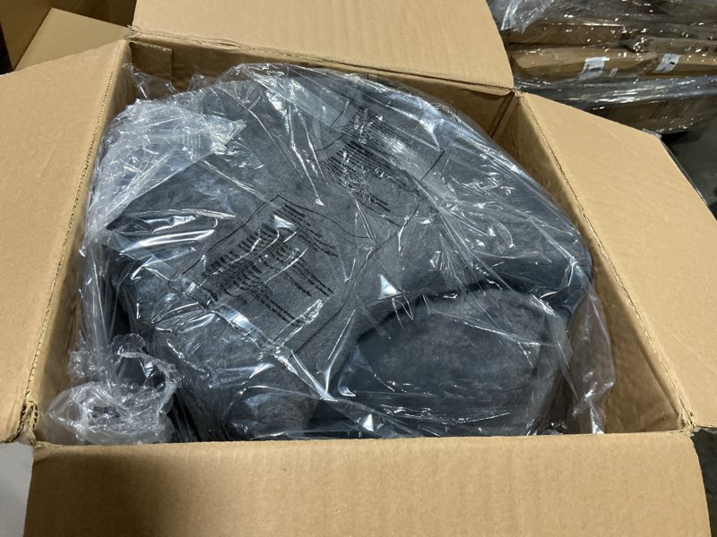 Condition photo showing Good Condition for GREENSTELL Vanity Stool Chair with Storage and Folding Back, 15.7" x 15.7" x 19.5" Faux Fur Soft Ottoman for Adults, 4 Metal Legs with Anti-Slip Feet, Furry Padded Seat for Makeup, Bedroom, Grey Grey 15.7"D x 15.7"W x 19.5"H