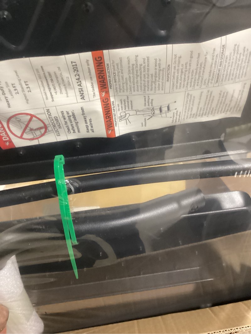 Condition photo showing New/Like New for HBTower 3 Step Ladder, 3 Step Stool for Adults, 3 Step Ladder Folding Step Stool with Cushioned Handle Step Ladder with Wide Pedal Ergonomic Design,Black 3-Step