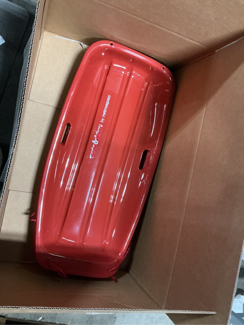 Condition photo showing Good Condition for Retrospec Retrorider Plastic Snow Sled for Kids and Adults - Toboggan Style with Pull Rope, Cold-Res