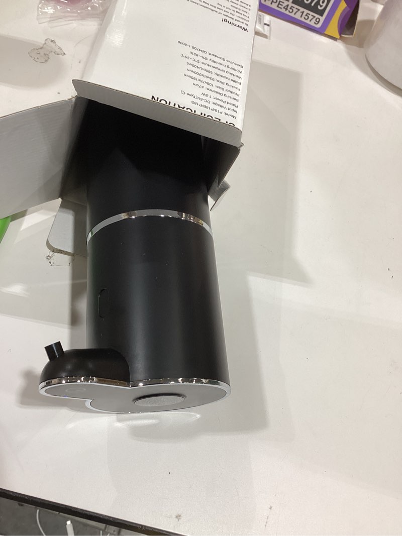 Condition photo showing Good Condition for Automatic Soap Dispenser,6-Level Foaming Hand Soap Dispenser,Touchless Dish Soap Dispenser for Kitchen Sink Bathroom,Ipx5 Waterproof,1200mah Rechargeable,12.8oz/380ml,Wall Mount & Countertop Black