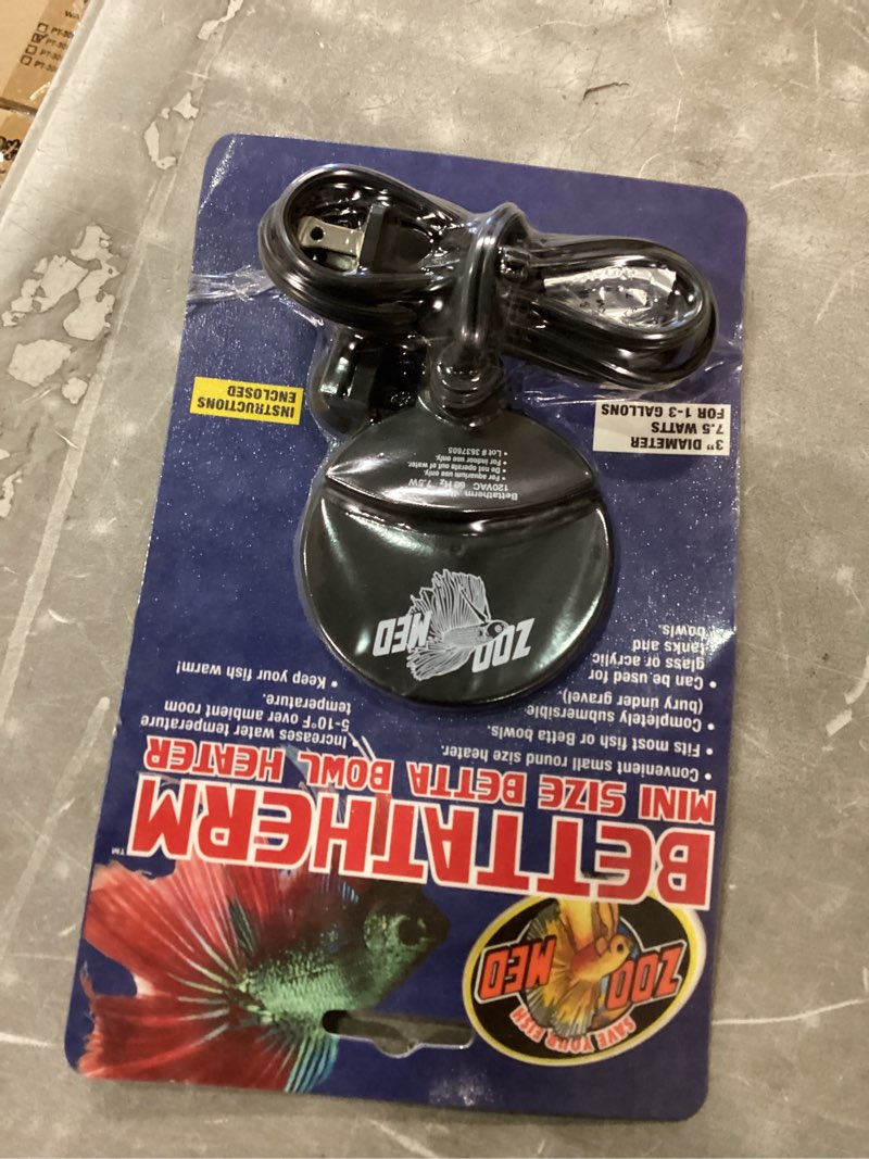 Condition photo showing New/Like New for Zoo Med BettaTherm Mini Size Betta Bowl Heater  7.5 Watts