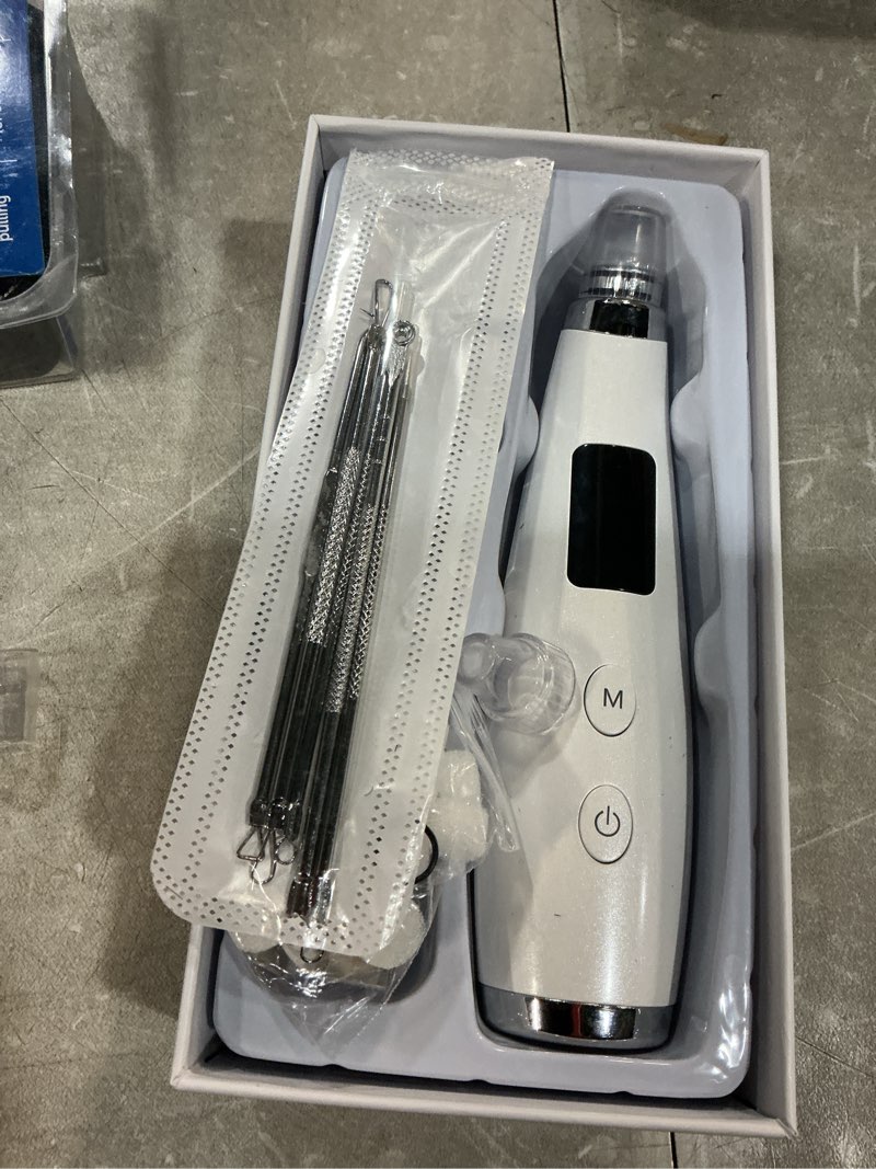 Condition photo showing New/Like New for pore vacuum blackhead remover - pore extractor with 5 attachments & 3 suction levels - blackhead remover tools for women and men (white)