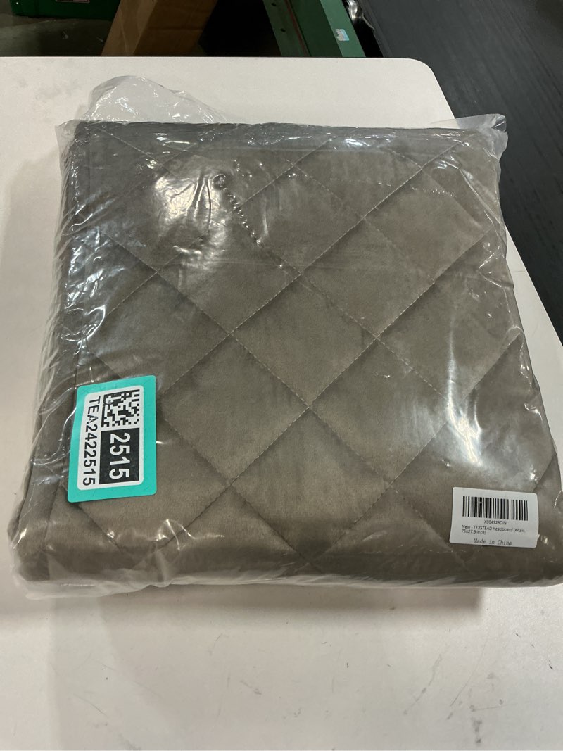Condition photo showing New/Like New for Velvet Bed Headboard Cover Slipcover - Stretch Quilted & Thicken Dustproof Protector for Queen/King, Washable Decorative Headboard Cover for Bedroom (Khaki, 75x27.5 inch) Khaki 75x27.5 inch