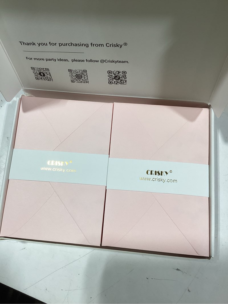 Condition photo showing As Is for crisky baby shower thank you cards with envelopes & stickers, 50 pack pink gold baby thank you greeting cards bulk for girl, watercolor delicate wildflower design pink for baby girl